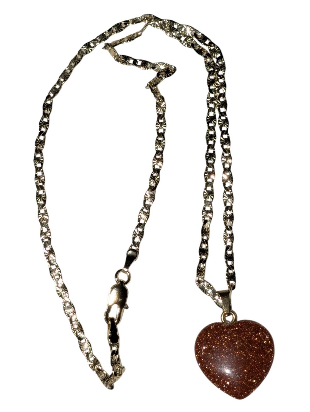 Gold Plated Sunstone Heart Pendant Necklace